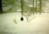John in front of our house during the storm