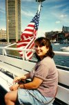 Me on Tour Boat in Inner Harbor, Baltimore, Sept. 1999