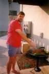 John barbequing speidies, Glen Burnie, MD, Summer 1998